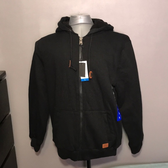 Men’s New David Bitton Black Hoodie Size Large - Picture 5 of 8